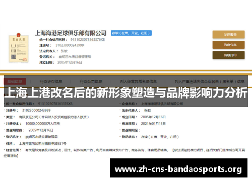 上海上港改名后的新形象塑造与品牌影响力分析